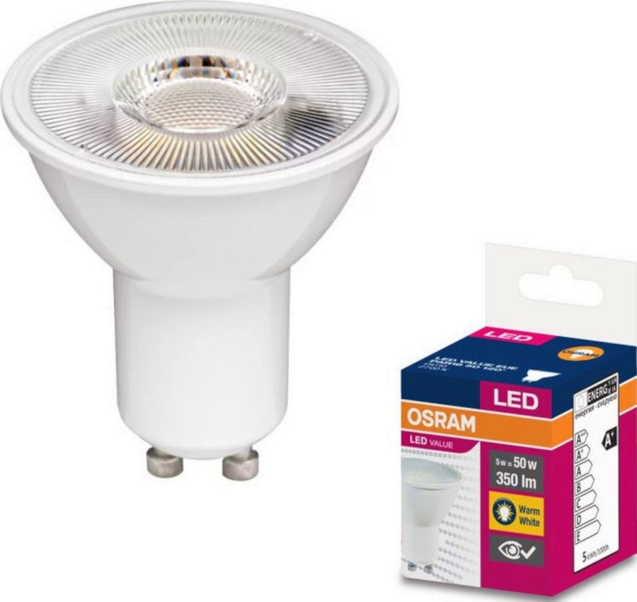 LED  Osram PAR16 50 840 GU10 5 W 4000K - 350 lm   Value Plast - 