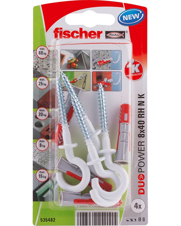      Fischer Duopower RH N K - 4 - 6    ∅ 6 - 8 mm   30 - 40 mm - 