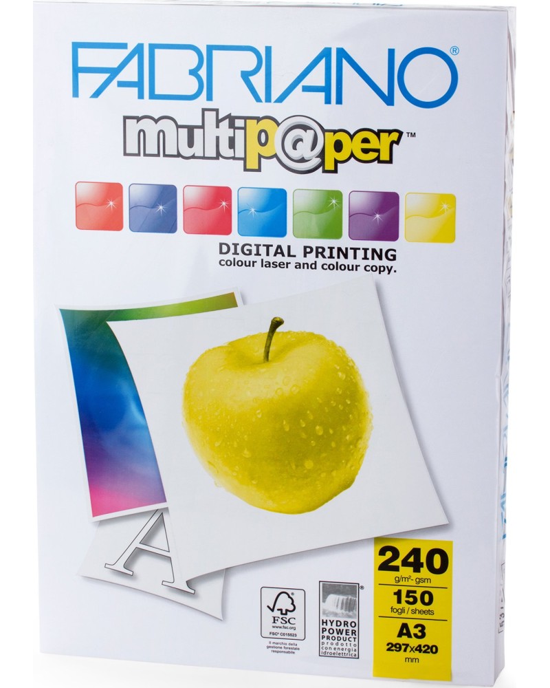   A3 Fabriano Multipaper - 150 , 240 g/m<sup>2</sup>   165 - 