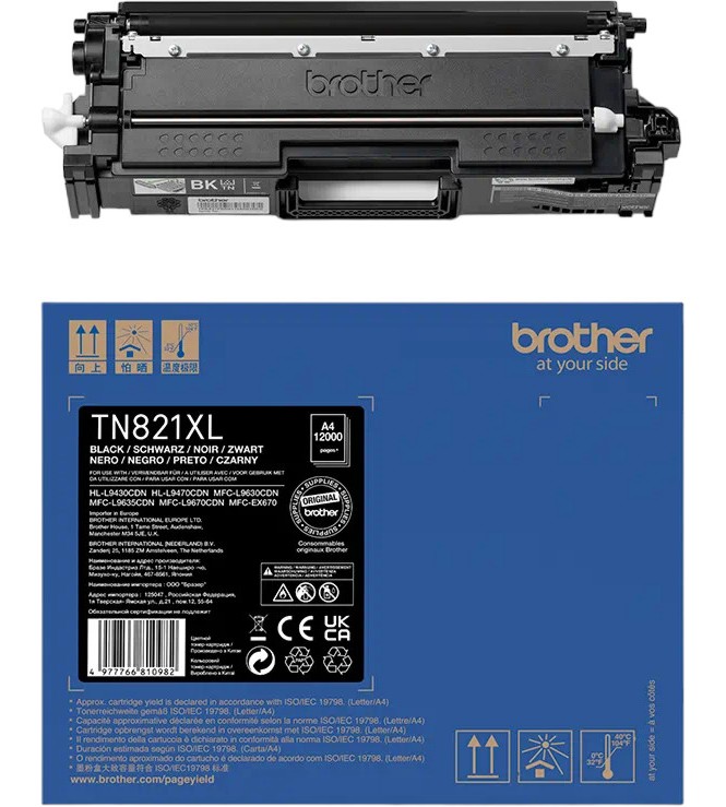   Brother TN-821XLBK Black - 12000  - 