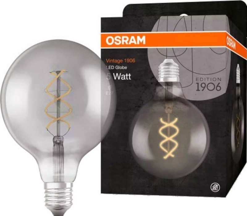 LED  Osram GLOBE125 SMOKE25 818 E27 5 W 1800K - 150 lm   Vintage 1906 - 