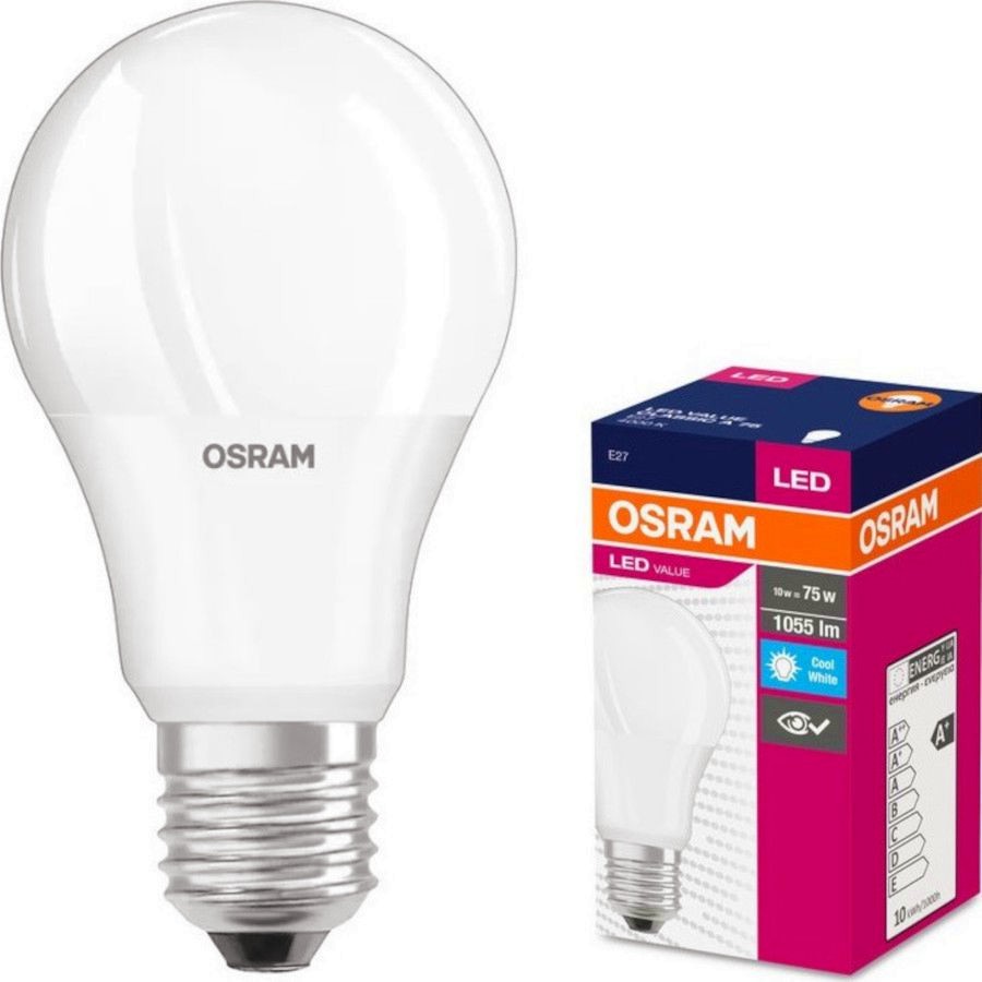LED  Osram VALUE CLA75 865 E27 10 W 6500K - 1055 lm - 