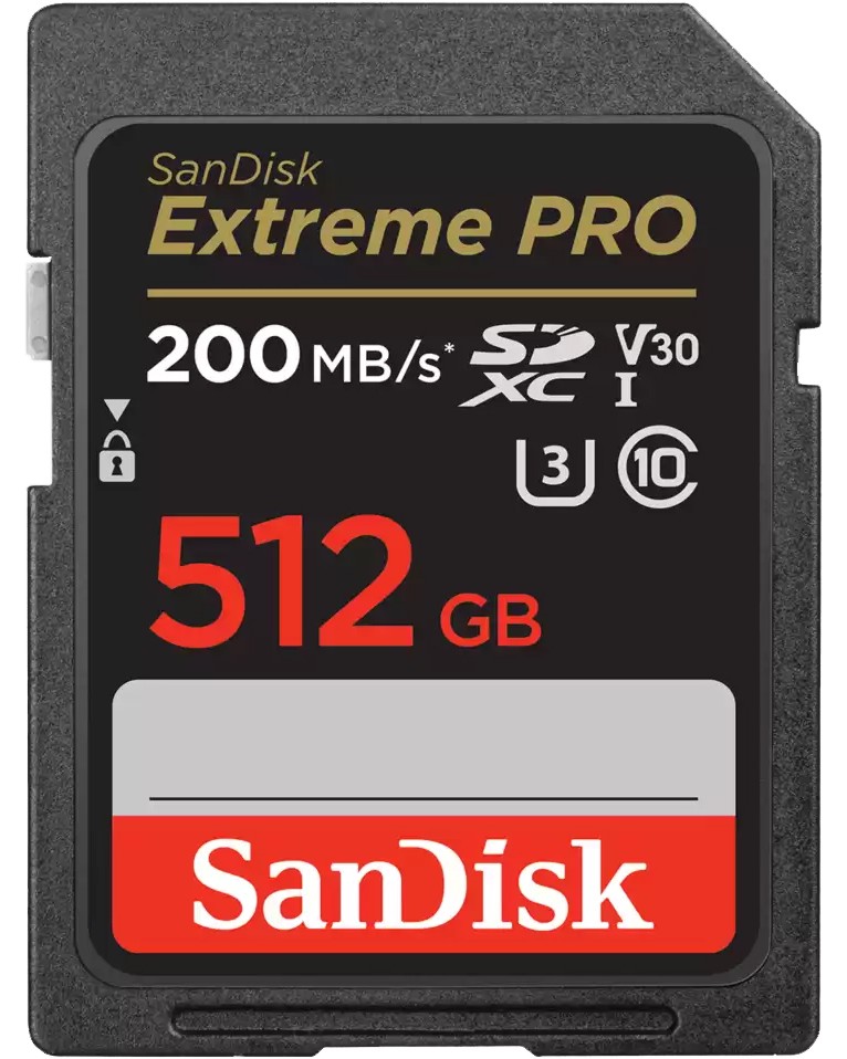 SDXC   512 GB SanDisk - Class 10, U3, V30   Extreme Pro - 