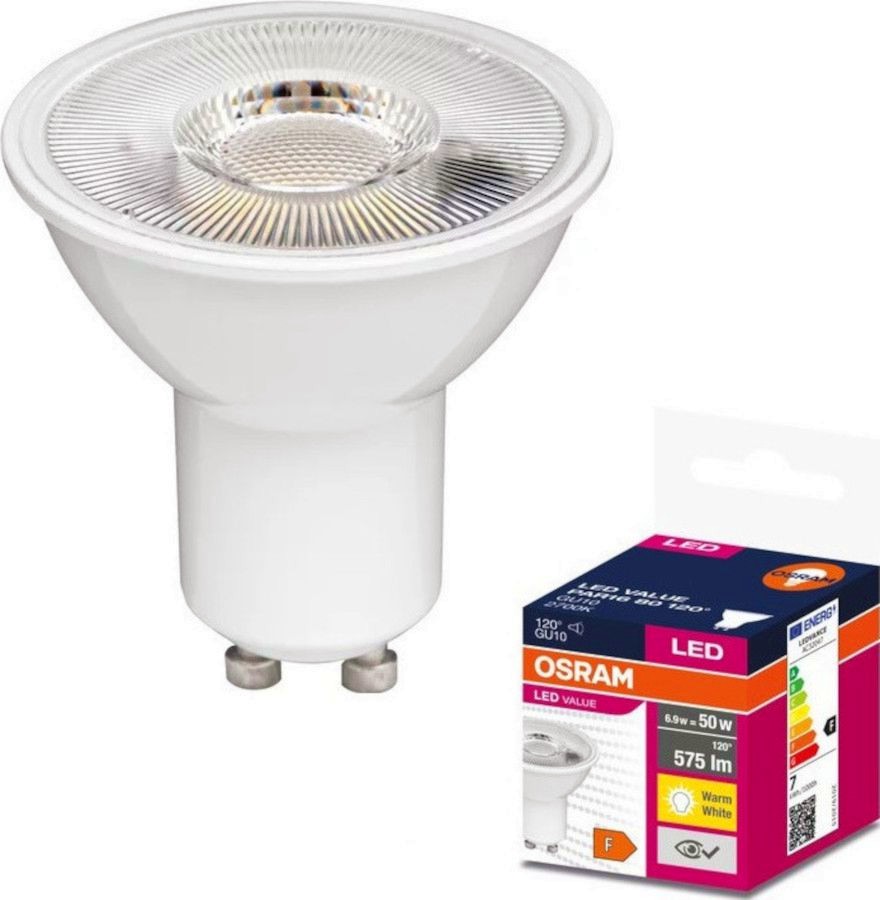 LED  Osram PAR16 80 840 GU10 6.9 W 4000K - 575 lm   Value Plast - 