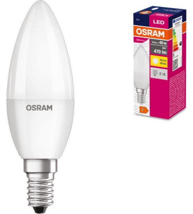 LED  Osram VALUE CLB40 865 E14 4.9 W 6500K - 470 lm - 