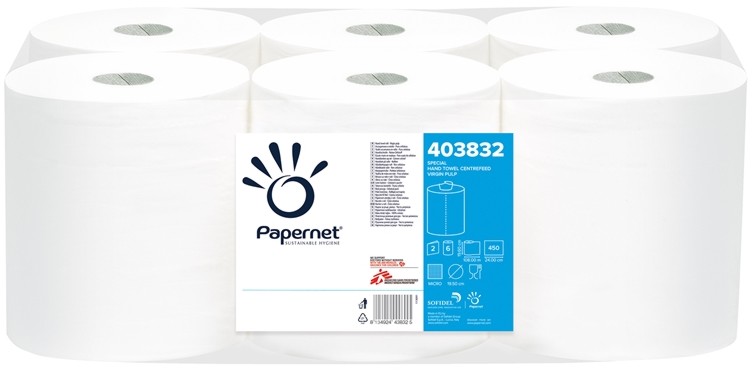      Papernet Centerfeed - 6  x 450 , ∅ 19.5 x 19.6 cm   ∅ 5.1 cm,   - 