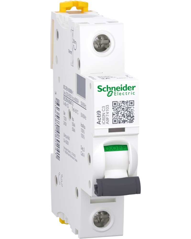     DIN  Schneider Electric 1P 3A 230V 6kA -  C   Acti9 - 