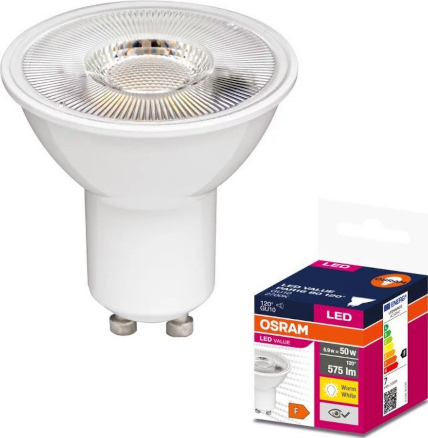 LED  Osram PAR16 80 827 GU10 6.9 W 2700K - 575 lm   Value Plast - 