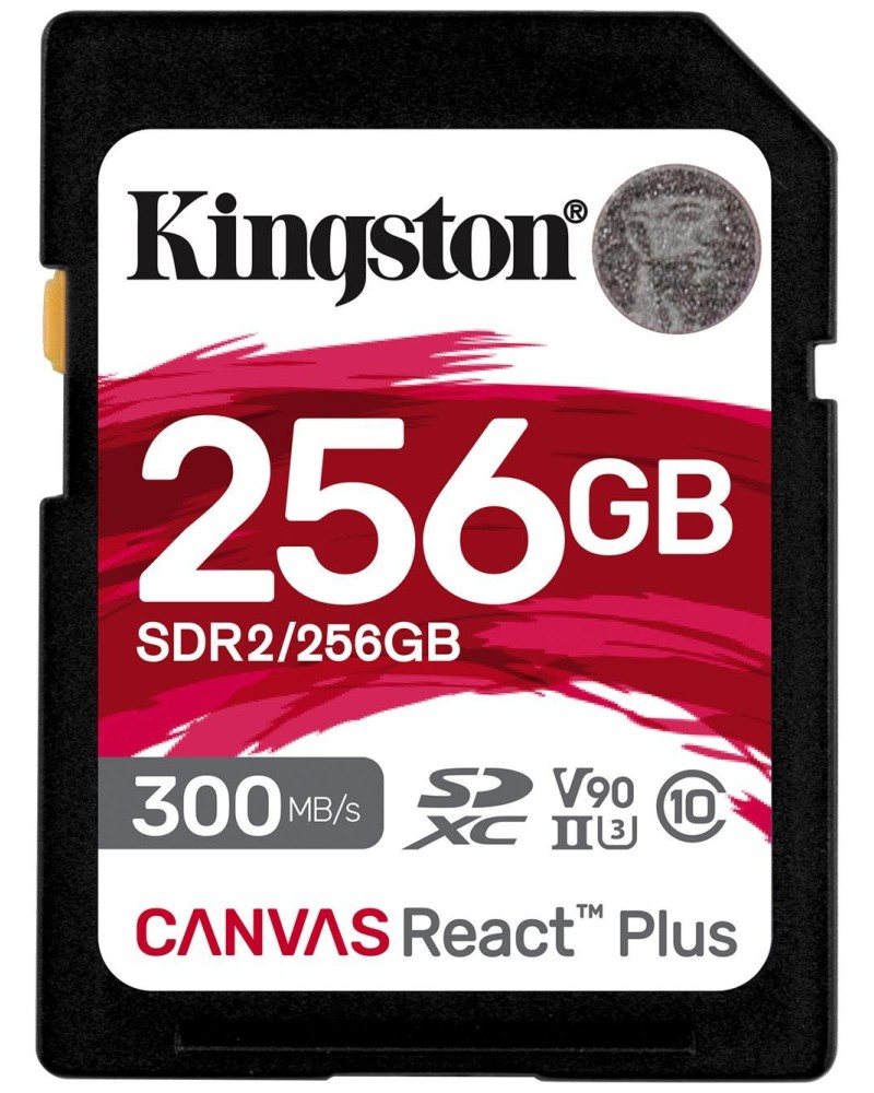 SDXC   256 GB Kingston Canvas React Plus - Class 10, U3, V90 - 