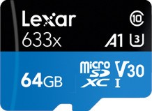 Micro SDXC   64 GB Lexar High-Performance - Class 10, U3, V30, A1  SD  - 