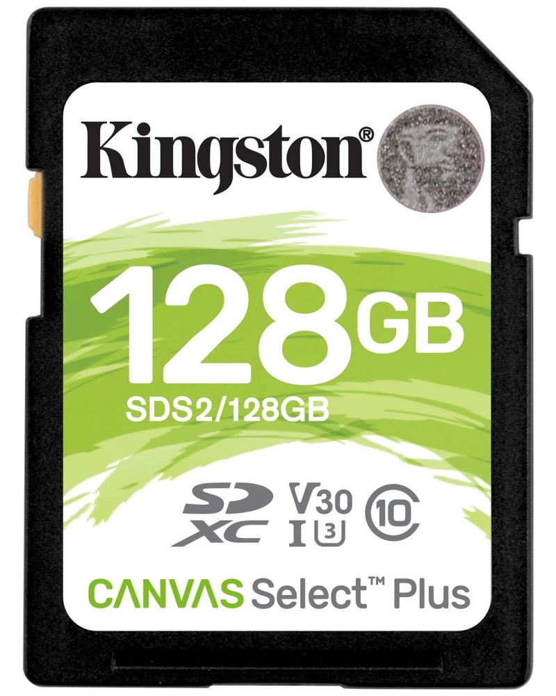 SDXC   128 GB Kingston Canvas Select Plus - Class 10, U3, V30 - 