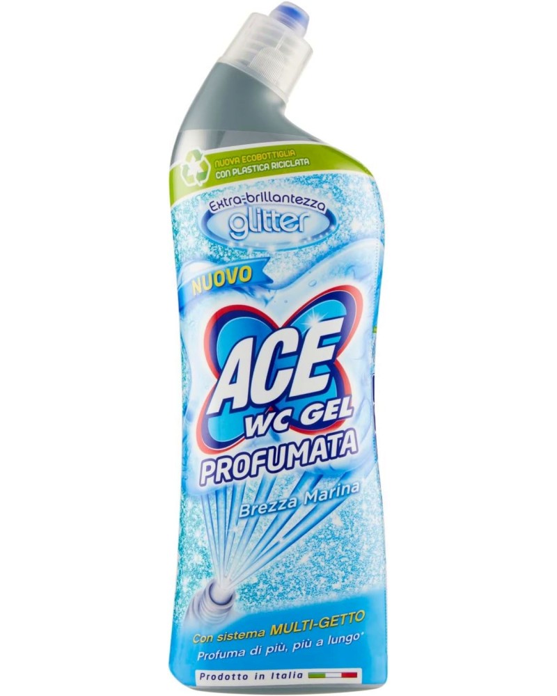 Гел за почистване на тоалетна Ace Perfumed Гел за почистване на тоалетна Ace Perfumed - 700 ml, с аромат на морски бриз - почистващ препарат