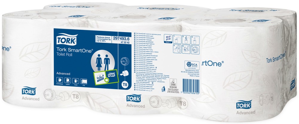      Tork Smart One T8 - 6 , ∅ 19.9 x 13.4 cm   ∅ 4.4 cm -  