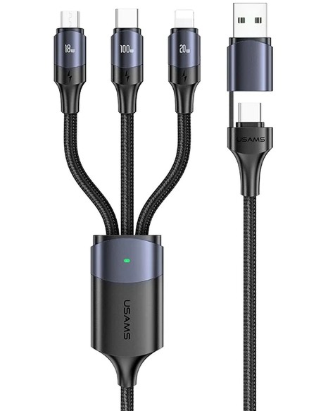  3  1 USB-C / USB-A male  USB-C, Micro USB, Lightning Usams U71 - 1.2 m - 