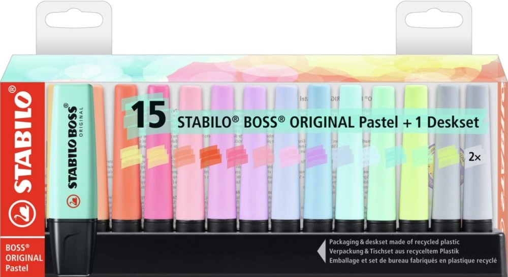   Stabilo Boss Original Pastel Deskset - 15 `  - 