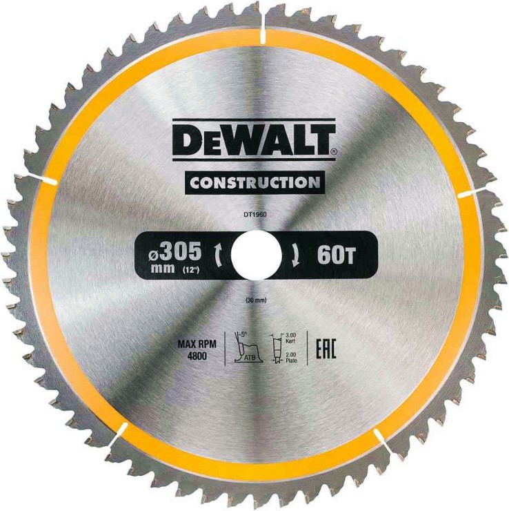     DeWalt - ∅ 305 / 30 / 3 mm  24  60    Construction - 