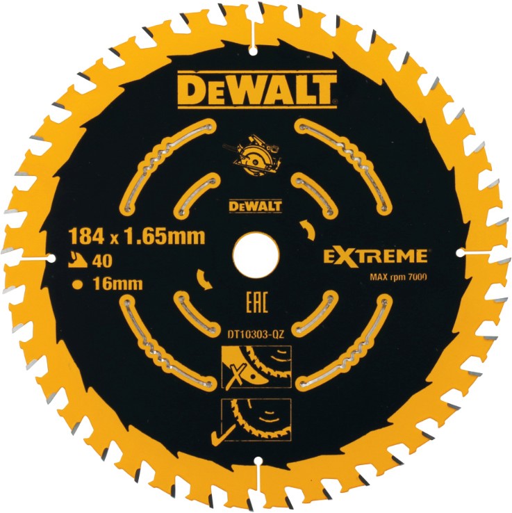     DeWalt - ∅ 184 / 16 / 1.65 mm  40    Extreme - 