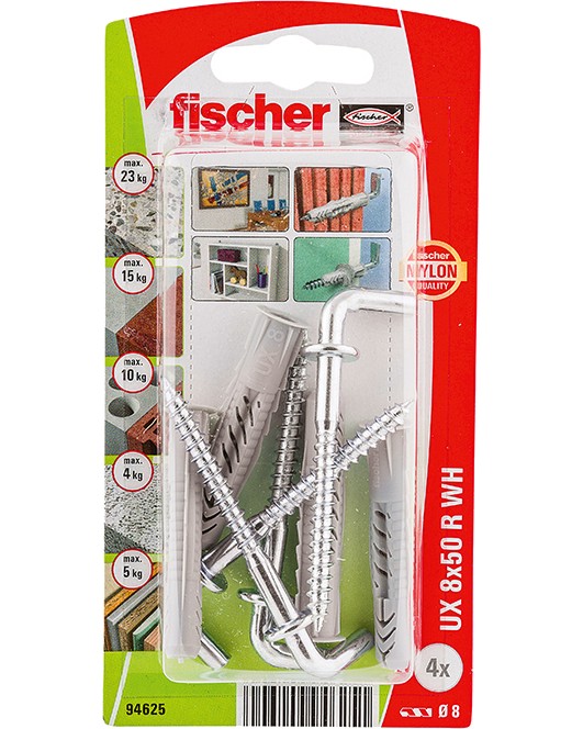    -    Fischer UX R WH K - 2 - 4    ∅ 8 - 10 mm   50 - 60 mm - 
