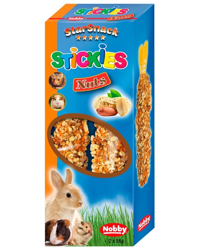 Крекери за гризачи Nobby Крекери за гризачи Nobby - 2 x 56 g, с ядки, от серията StarSnack - продукт