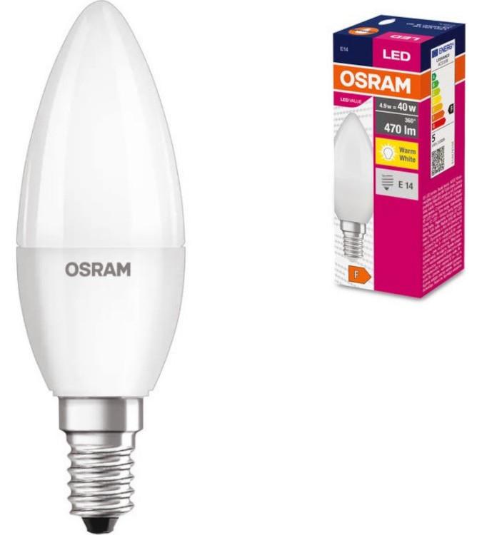 LED  Osram CLB40 827 E14 4.9 W 2700K - 470 lm   Value - 