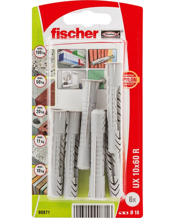      Fischer UX R - 6 - 20    ∅ 6 - 10 mm   35 - 60 mm - 