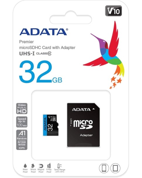 Micro SDHC   32 GB ADATA Premier - Class 10, U1, V10  SD  - 