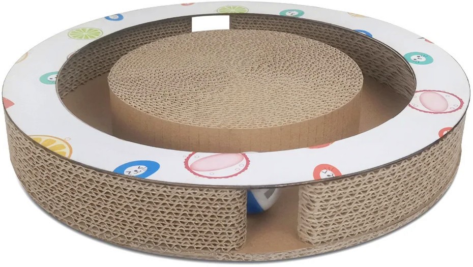 Играчка за котки anipro Играчка за котки anipro - С драскалка, топка и котешка трева - играчка