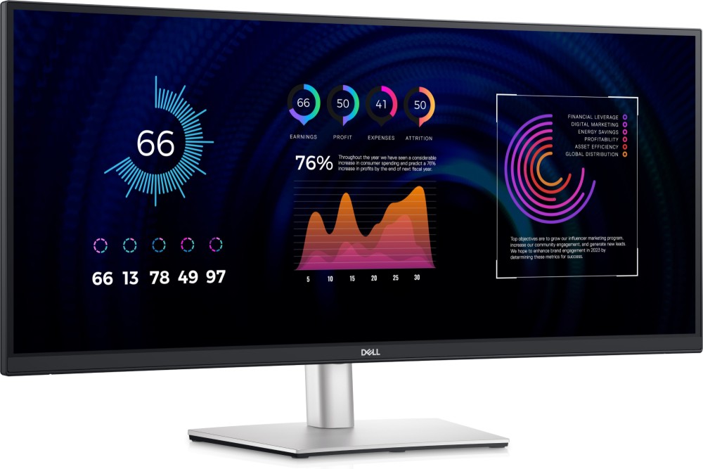  Dell P3424WE - 34", IPS, 60 Hz, 21:9, 3440 x 1440, 8 ms, USB-C, HDMI, DisplayPort - 