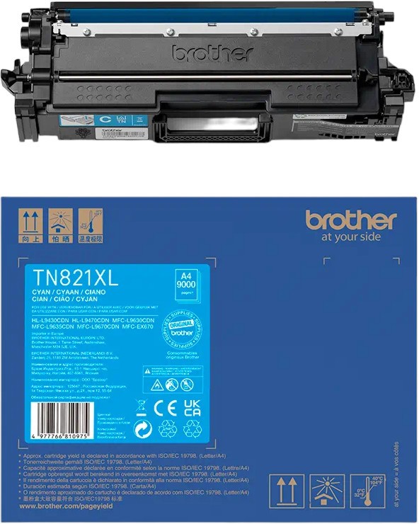   Brother TN-821XLC Cyan - 9000  - 