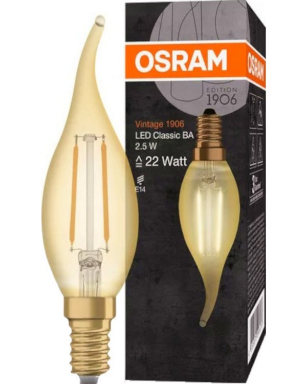 LED  Osram LED CL BA GOLD22 824 E14 2.5 W 2400K - 220 lm   Vintage 1906 - 