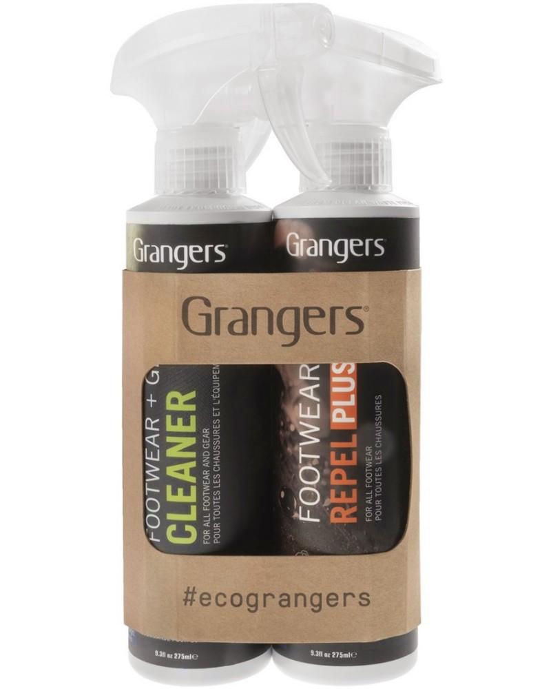        Grangers Footwear and Gear Cleaner + Footwear Repel Plus - 2 x 275 ml - 