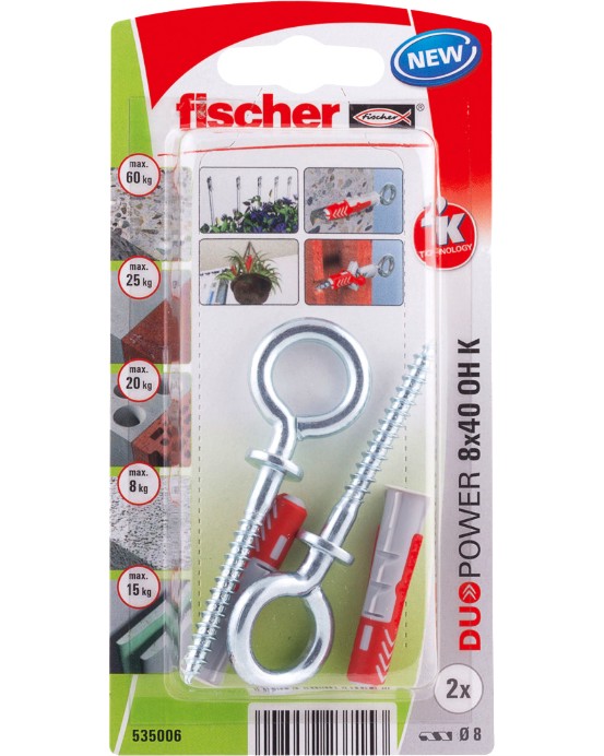      Fischer DuoPower OH - 2    ∅ 8 mm   40 mm - 