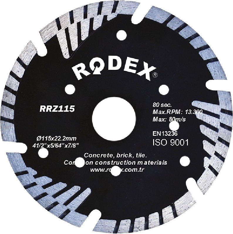      Rodex - ∅ 115 / 2.4 / 22.2 mm   Turbo - 