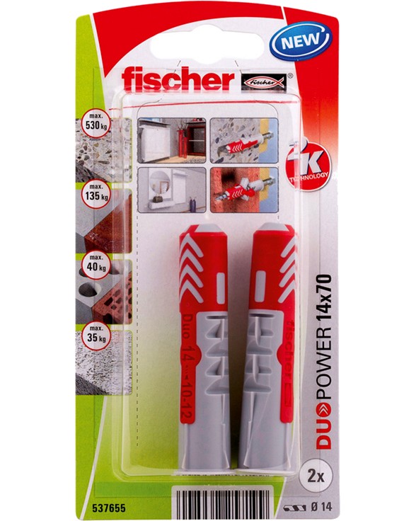      Fischer DuoPower K - 2 - 45    ∅ 5 - 14 mm   25 - 70 mm - 