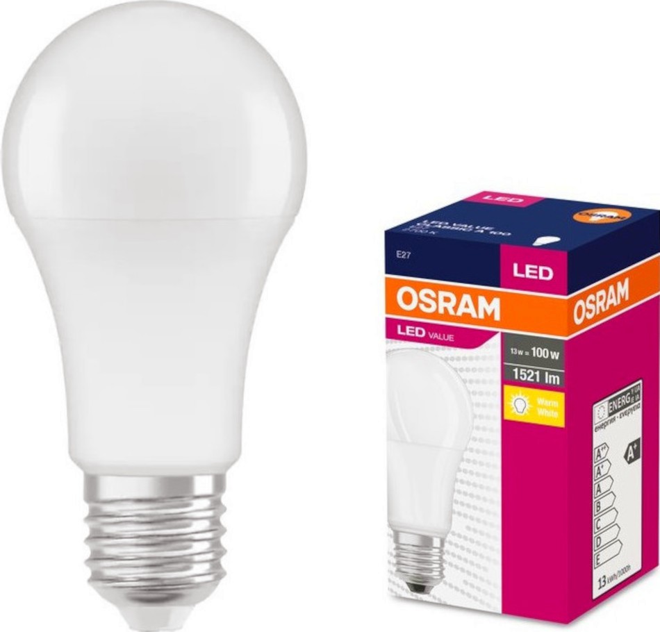 LED  Osram CLA100 827 E27 13 W 2700K - 1521 lm   Value - 