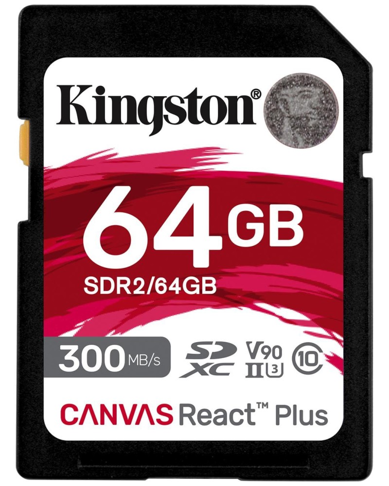 SDXC   64 GB Kingston Canvas React Plus - Class 10, U3, V90 - 