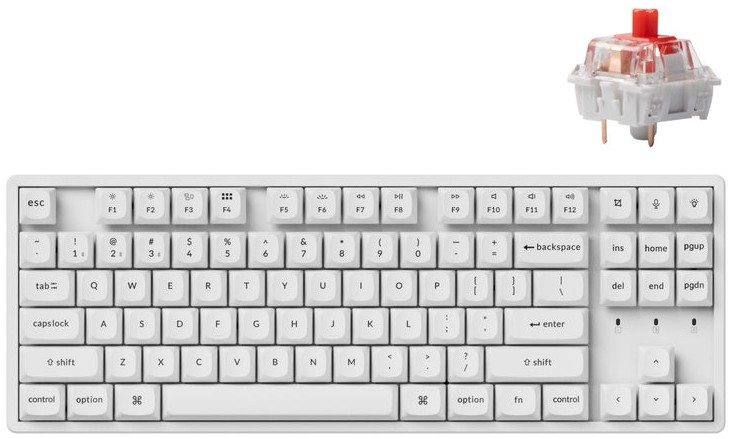 Механична гейминг клавиатура Keychron K8 Pro Механична гейминг клавиатура Keychron K8 Pro - TKL, Bluetooth, USB, ANSI Layout, Hot-Swap, RGB, Keychron K Pro Red -