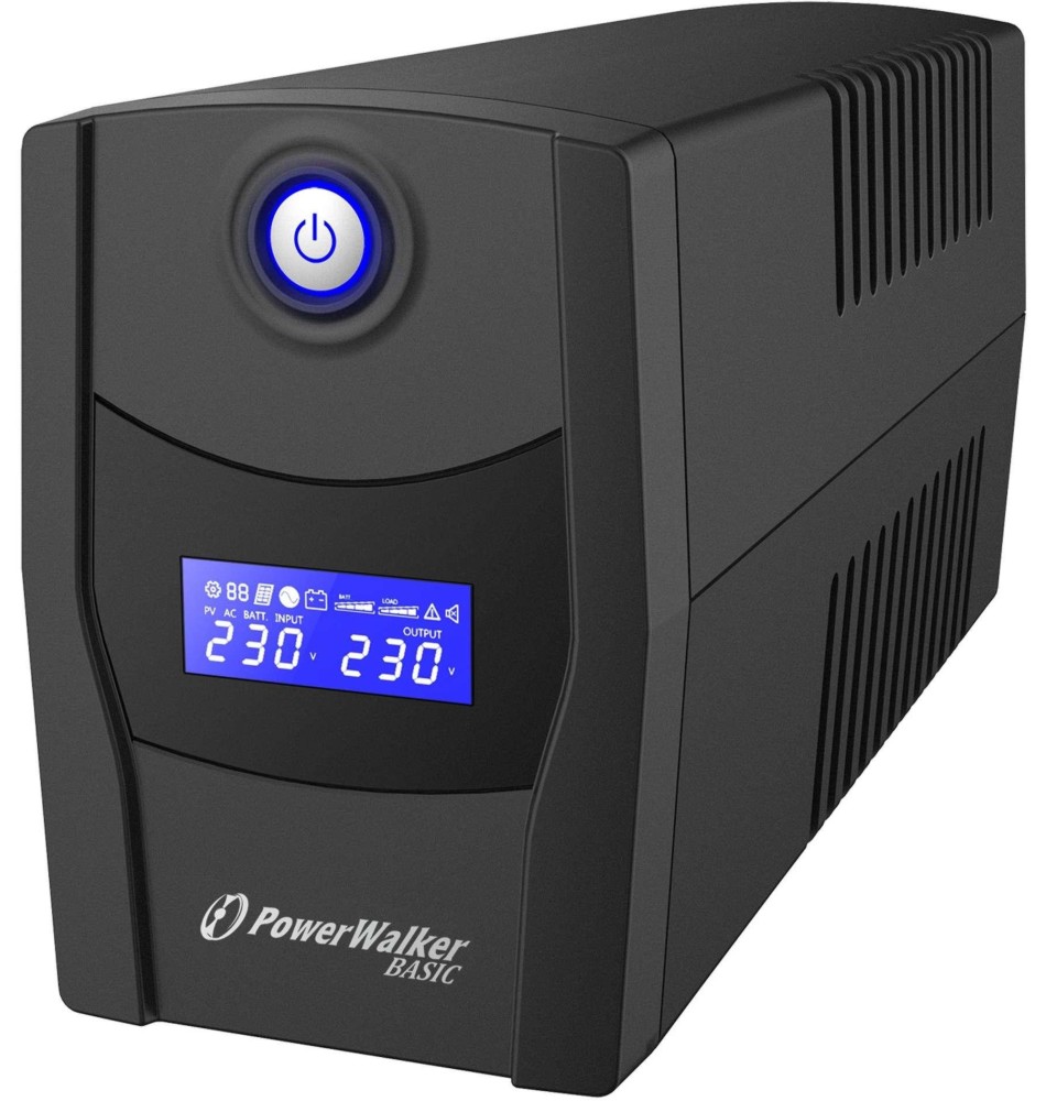    UPS PowerWalker Basic VI 800 STL - 800 VA, 480 W, 12V / 7.2 Ah, 2x CEE 7/3 , RJ-11/RJ-45 , USB, LCD , Line Interactive - 