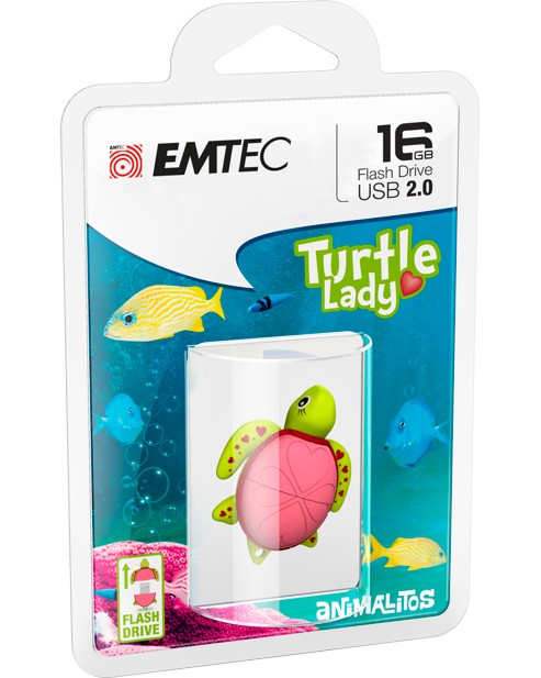 USB 2.0   16 GB EMTEC M335 -   Lady Turtle - 