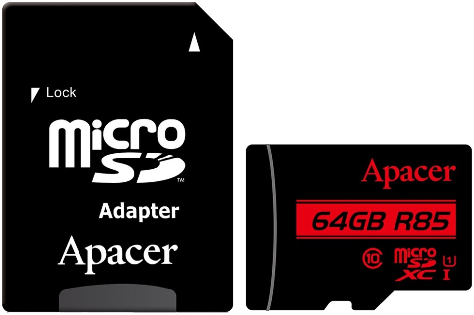 Micro SDXC   64 GB Apacer - Class 10, U1  SD  - 