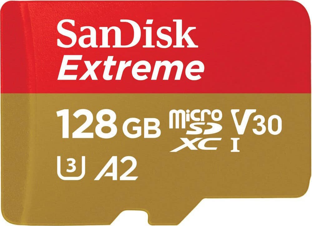 Micro SDXC   128 GB SanDisk - Class 10, U3, V30, A2  SD    Extreme - 