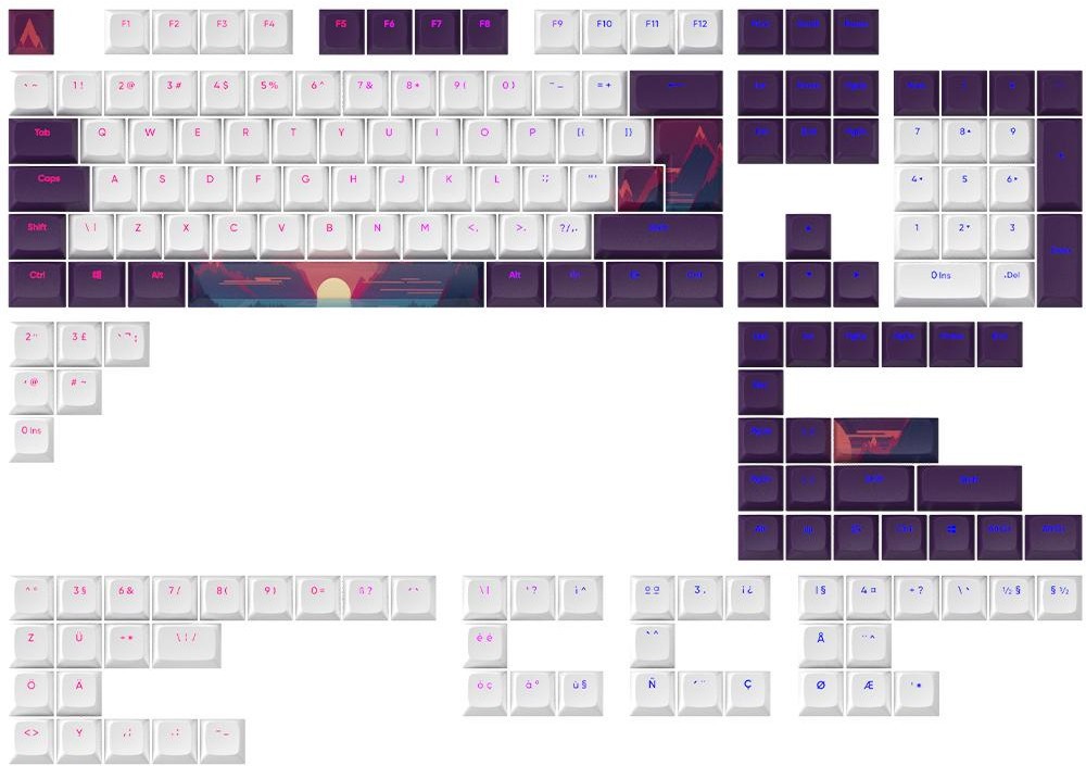     Dark Project Sunrise - 117 , ANSI & ISO Layout, PBT, Cherry, Double-shot - 