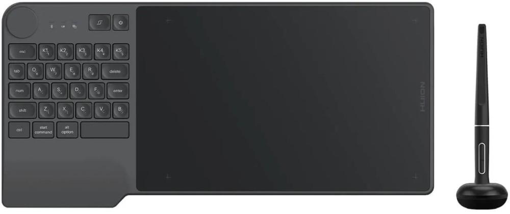   Huion Inspiroy Keydial KD200 - 5080 lpi, 14.28 x 8.03 cm (Android), 22.6 x 14.28 cm (PC), USB-C - 