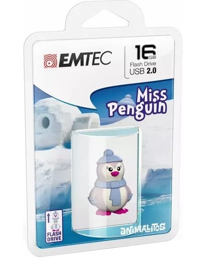 USB 2.0   16 GB EMTEC M336 -   Lady Penguin - 