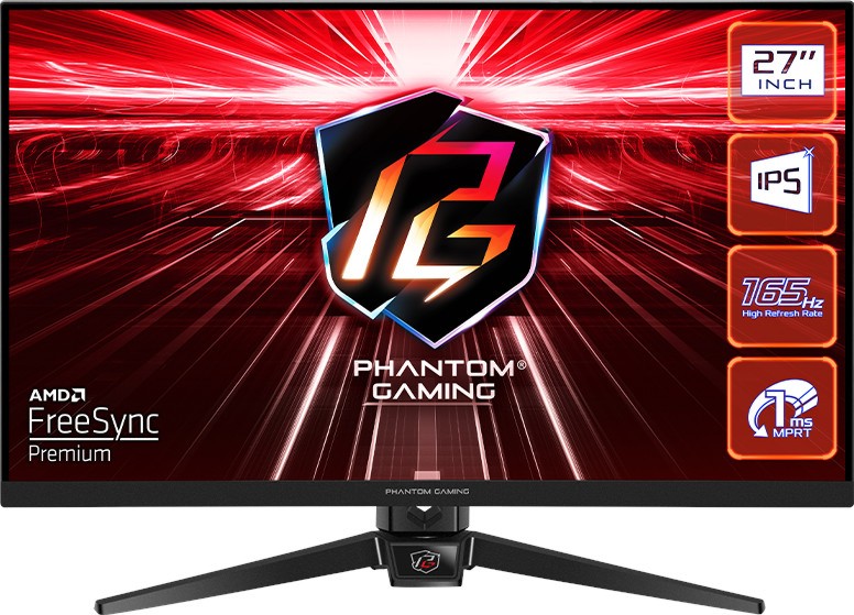  ASRock PG27FF1A - 27", IPS, 165 Hz, 16:9, 1920 x 1080, 1 ms, 2 x HDMI, DisplayPort, AMD FreeSync - 