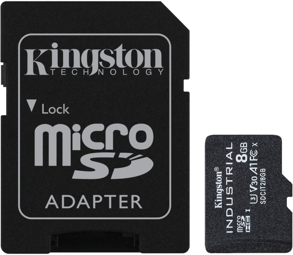 Micro SDHC   8 GB Kingston Industrial Grade - Class 10, U3, A1  SD  - 