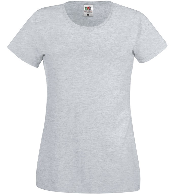   Fruit of the Loom - Heather Grey - 97%   3% ,   Lady Fit Original - 