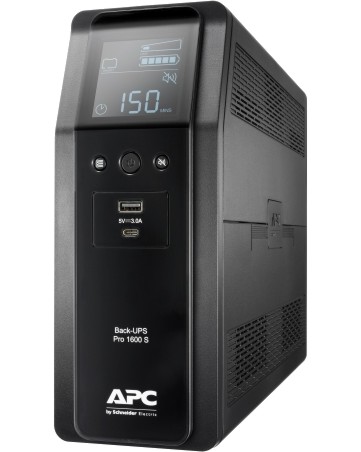    APC Back UPS Pro BR 1600 IEC - 1600 VA, 900 W, 24 V / 9 Ah, 8 x IEC C13 , USB-A, USB-C, AVR, LCD , Line Interactive - 