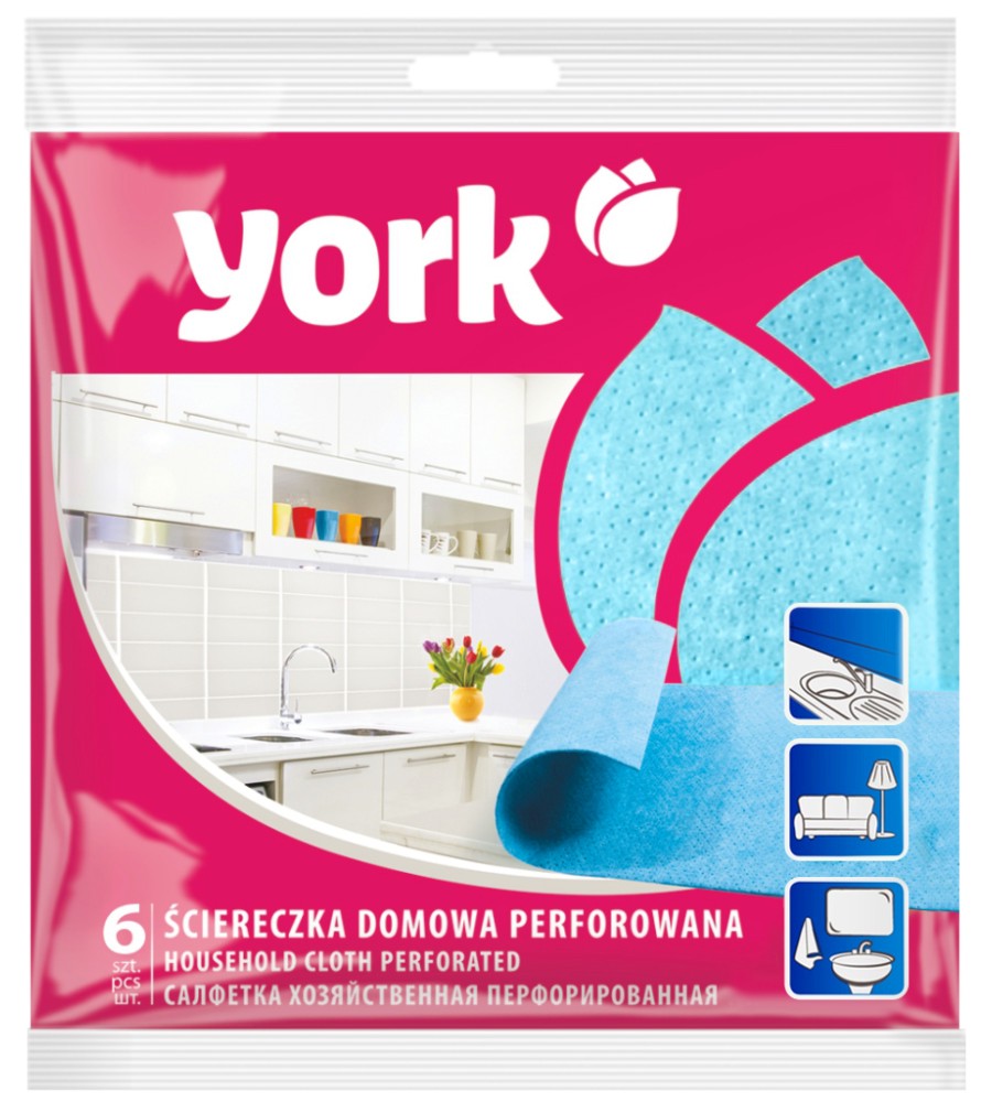 Универсални почистващи кърпи York Универсални почистващи кърпи York - 6 броя, 34 x 35 cm - продукт