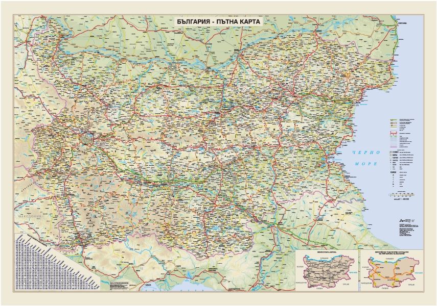 store.bg - Стенна карта: България - пътна карта - М 1:400 000